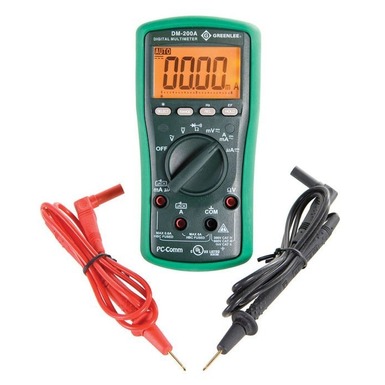 6,000-Count Digital Multimeter, 1000V, 8A (DM-200A) | Greenlee