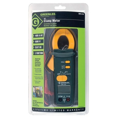 AC Clamp Meter, 600V, 400A | Greenlee