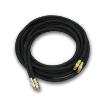 Two 1/2" x 25' (13 mm x 7.6 mm) Wire Braid Hoses with 1/2" NPTF Male Fittings at Both Ends | Greenlee