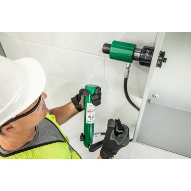 11-Ton Hydraulic Knockout Kit with Hand Pump and Slug-Buster