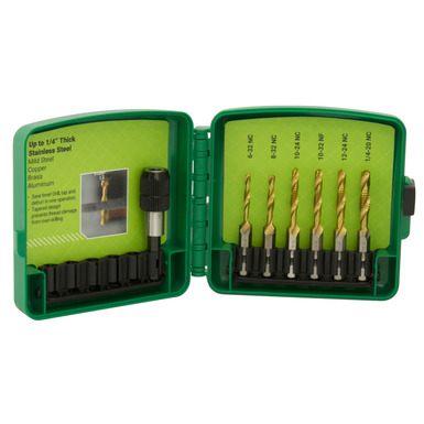 Greenlee DTAPKIT 6-32 to 1/4-20 6-Piece Combination Drill and Tap Set 