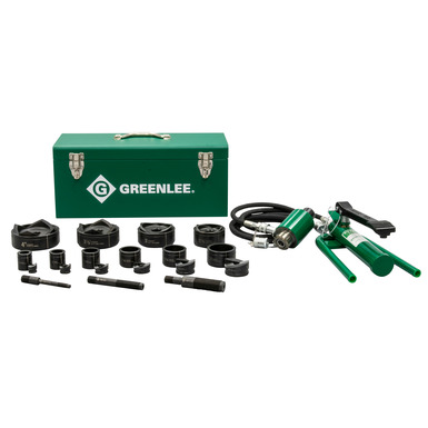 11-Ton Hydraulic Knockout Kit with Foot Pump and Slug-Buster