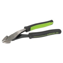 8" High-Leverage Diagonal Cutting Pliers, Angled Head (Molded Grip) | Greenlee